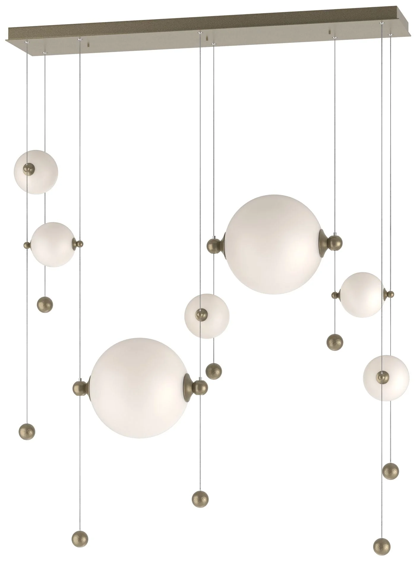 Abacus 7-Light Double Linear LED Pendant - Gold - Opal - Image 1