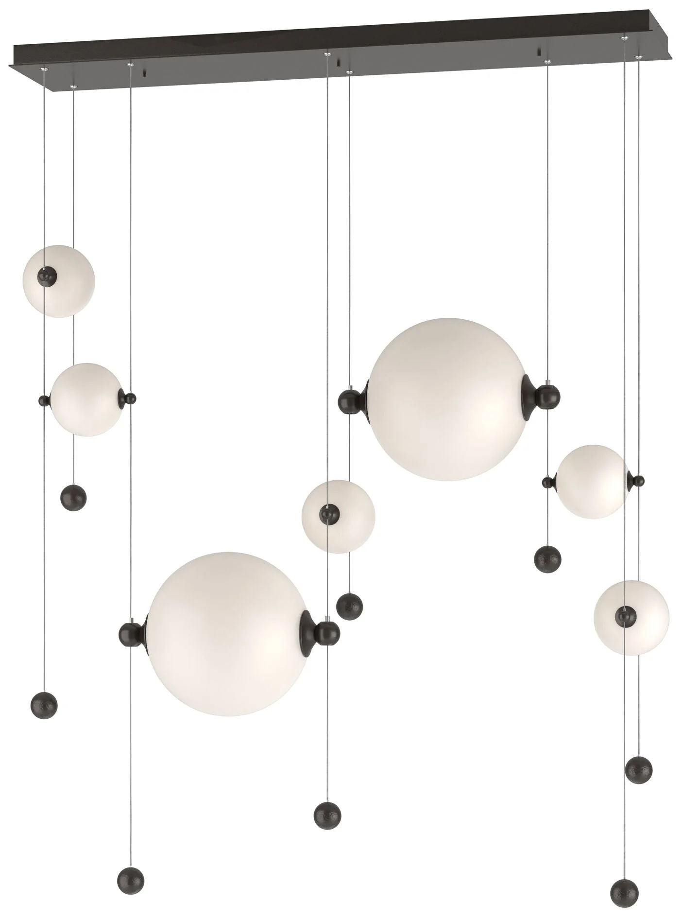 Abacus 7-Light Double Linear LED Pendant - Oil Rubbed Bronze - Opal - Image 1