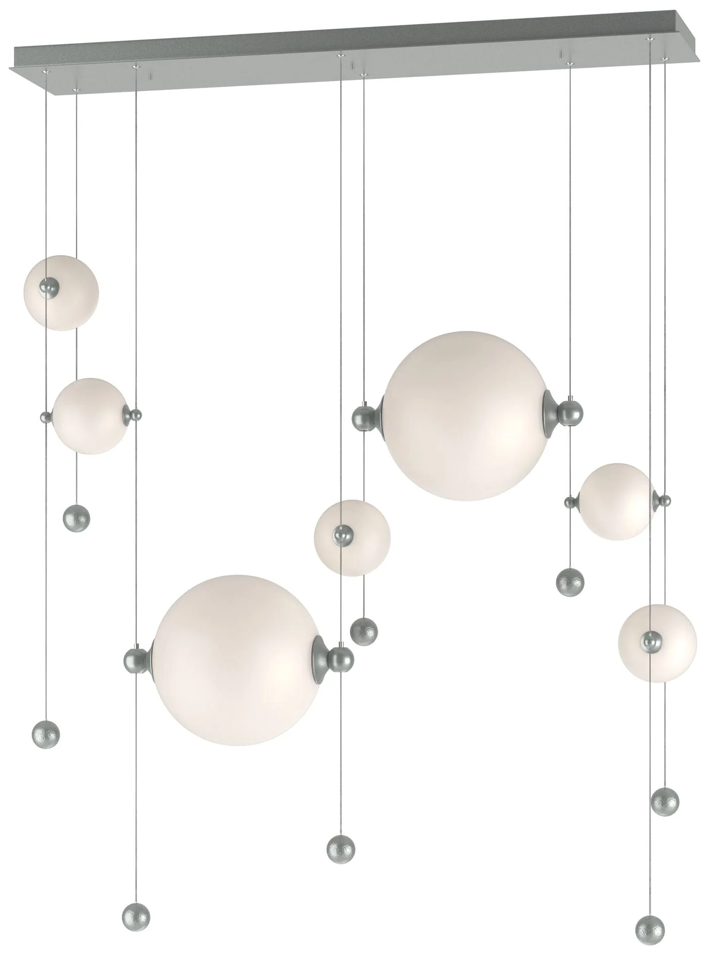 Abacus 7-Light Double Linear LED Pendant - Platinum - Opal - Image 1