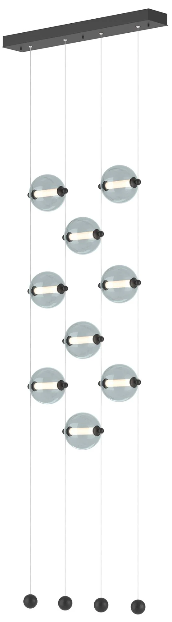 Abacus 9-Light Ceiling-to-Floor LED Pendant - Black - Cool Grey - Image 1