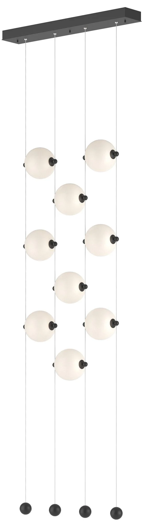 Abacus 9-Light Ceiling-to-Floor LED Pendant - Black - Opal - Image 1