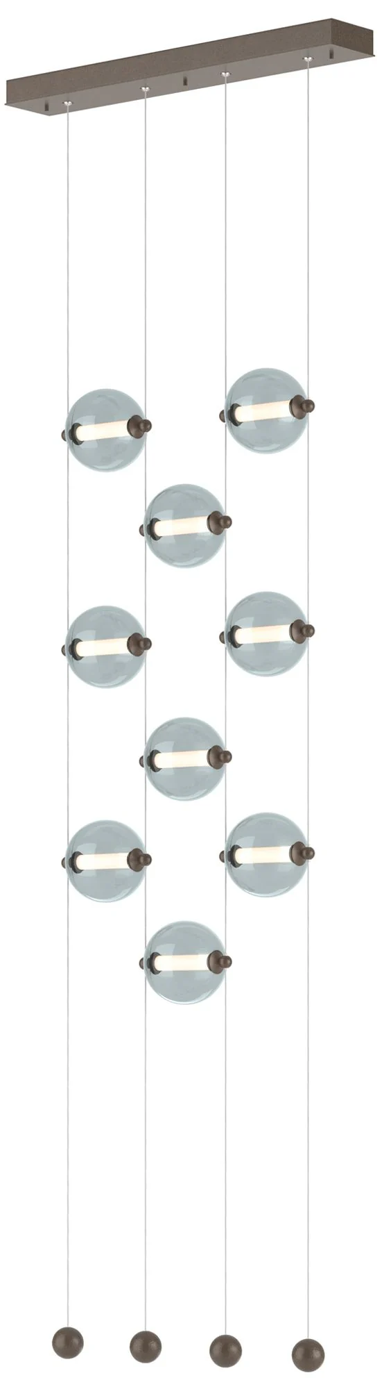 Abacus 9-Light Ceiling-to-Floor LED Pendant - Bronze - Cool Grey - Image 1
