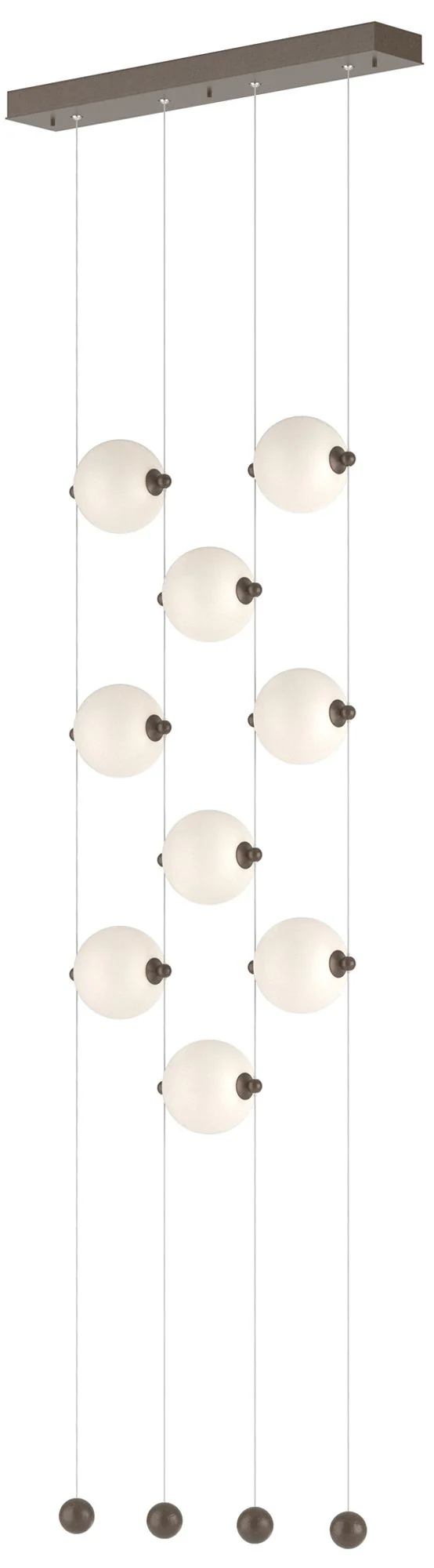 Abacus 9-Light Ceiling-to-Floor LED Pendant - Bronze - Opal - Image 1
