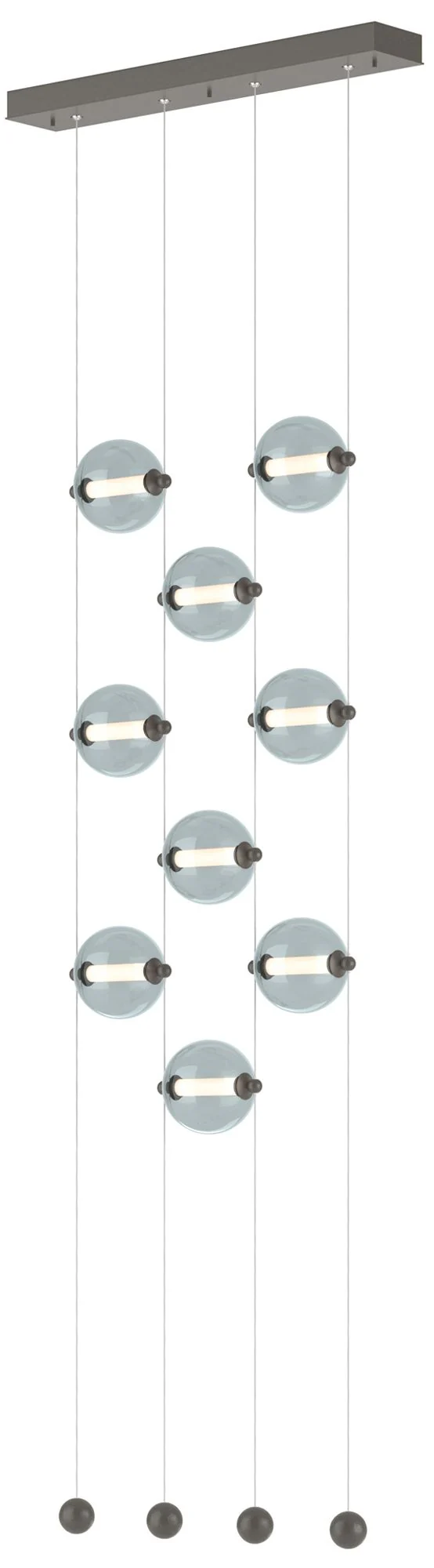Abacus 9-Light Ceiling-to-Floor LED Pendant - Dark Smoke - Cool Grey - Image 1