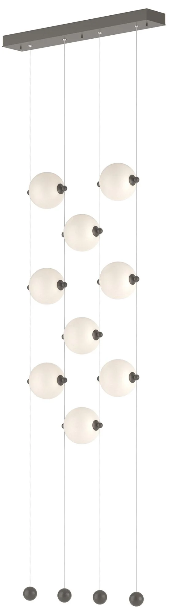 Abacus 9-Light Ceiling-to-Floor LED Pendant - Dark Smoke - Opal - Image 1
