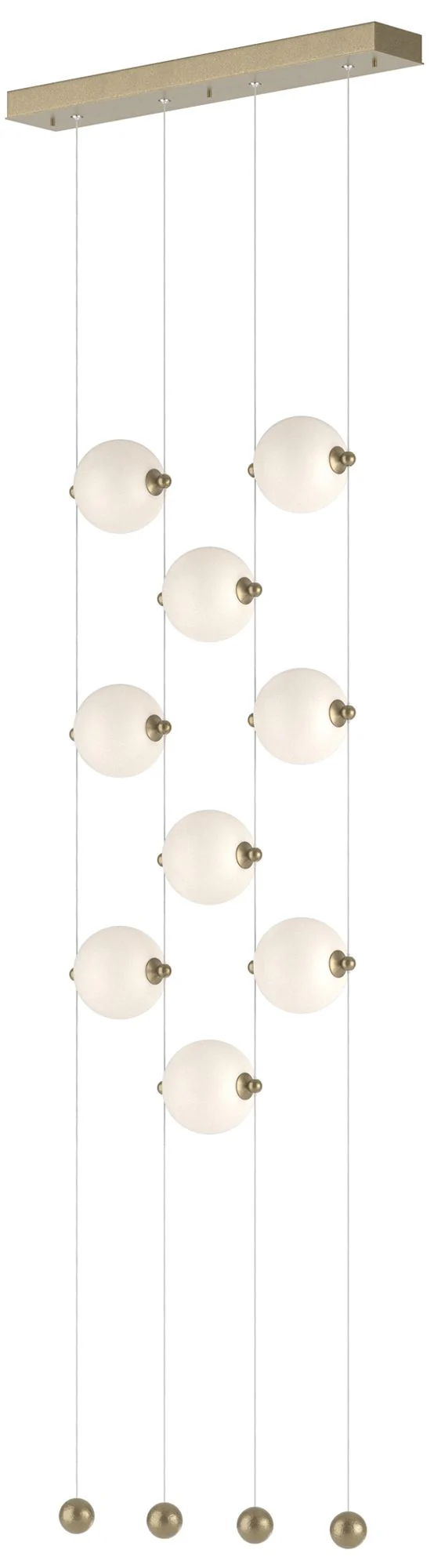 Abacus 9-Light Ceiling-to-Floor LED Pendant - Gold - Opal - Image 1
