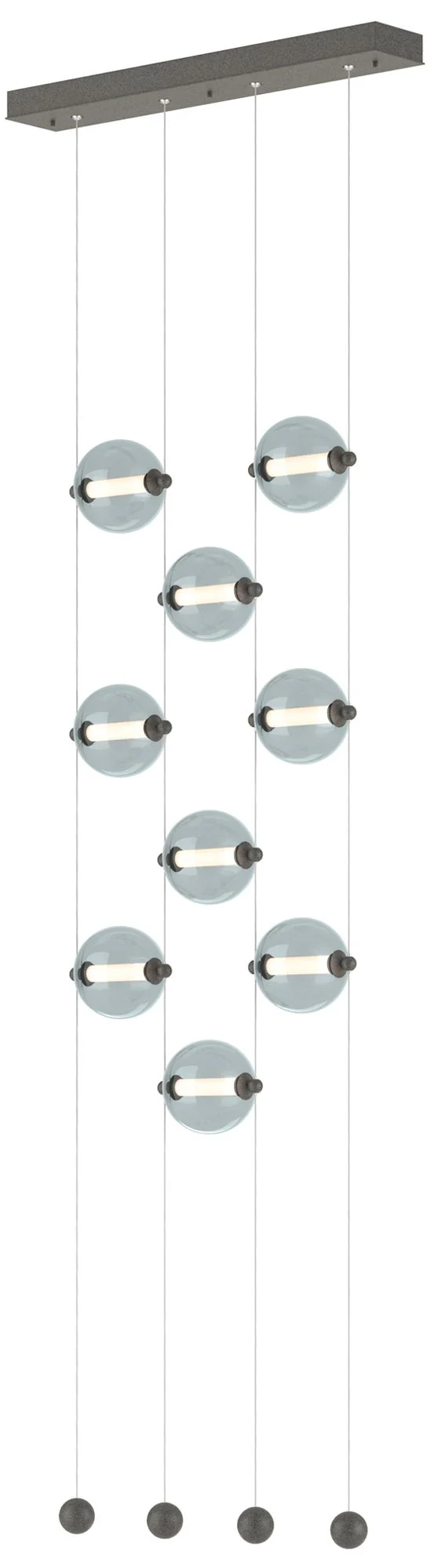 Abacus 9-Light Ceiling-to-Floor LED Pendant - Iron - Cool Grey - Image 1