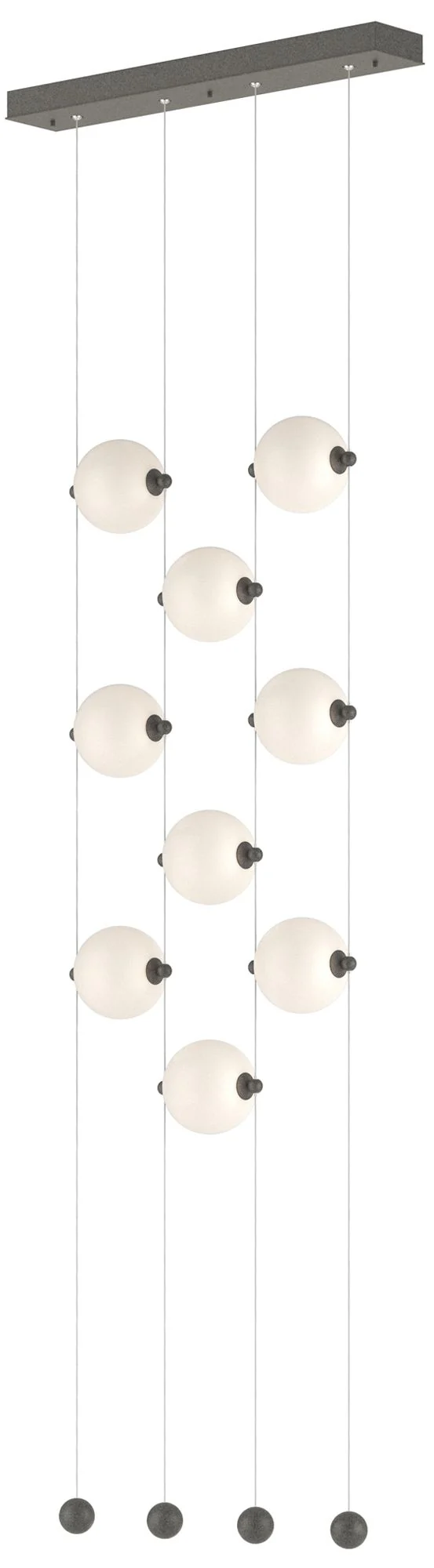 Abacus 9-Light Ceiling-to-Floor LED Pendant - Iron - Opal - Image 1