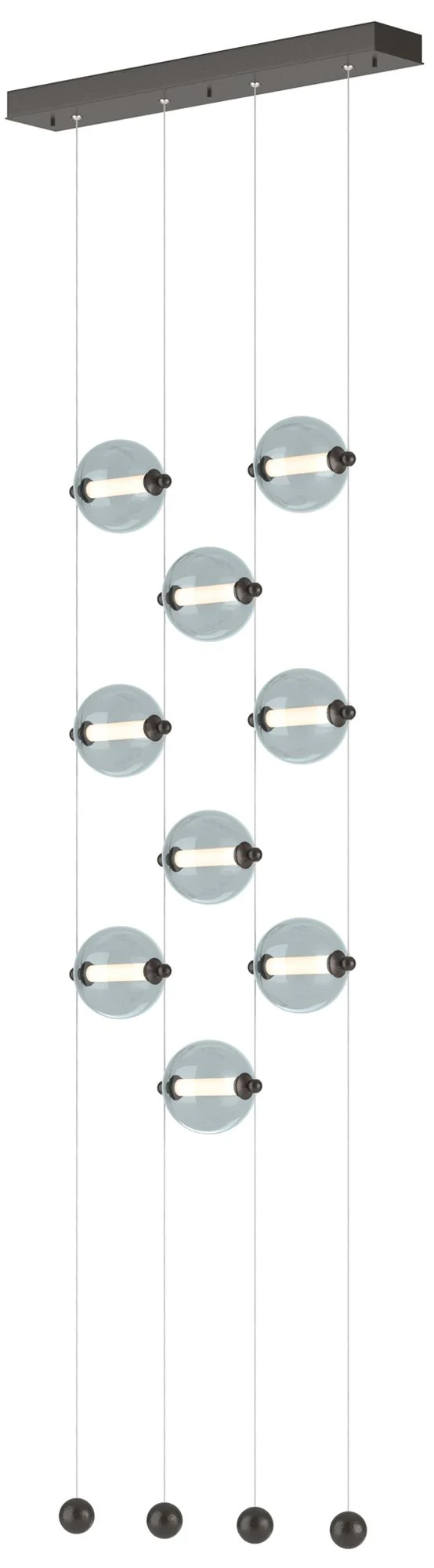 Abacus 9-Light Ceiling-to-Floor LED Pendant - Oil Rubbed Bronze - Cool Grey - Image 1