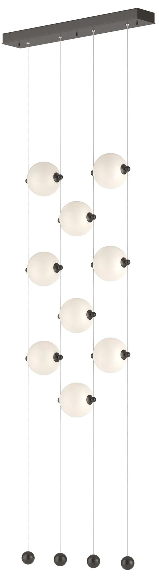Abacus 9-Light Ceiling-to-Floor LED Pendant - Oil Rubbed Bronze - Opal - Image 1
