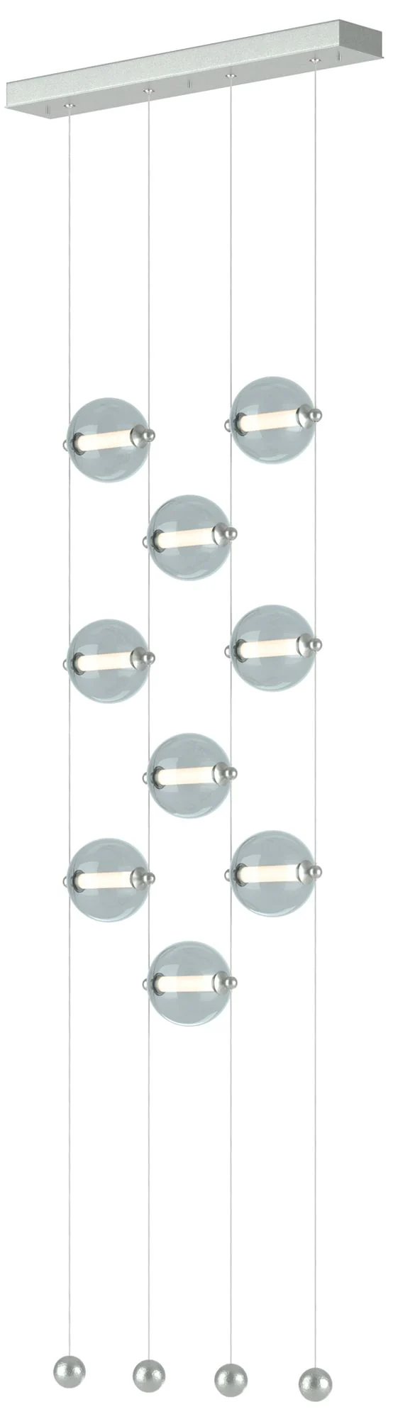 Abacus 9-Light Ceiling-to-Floor LED Pendant - Platinum - Cool Grey - Image 1