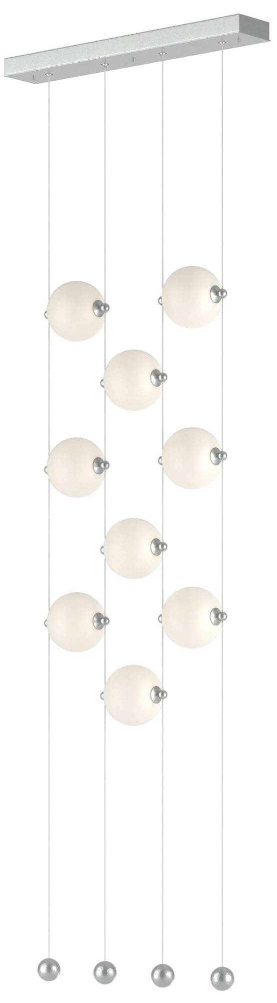 Abacus 9-Light Ceiling-to-Floor LED Pendant - Platinum - Opal - Image 1