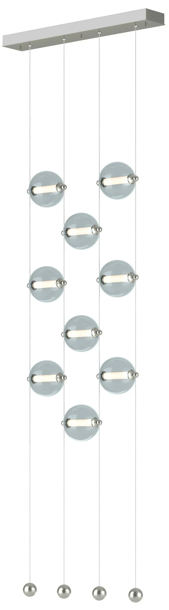 Abacus 9-Light Ceiling-to-Floor LED Pendant - Sterling - Cool Grey - Image 1