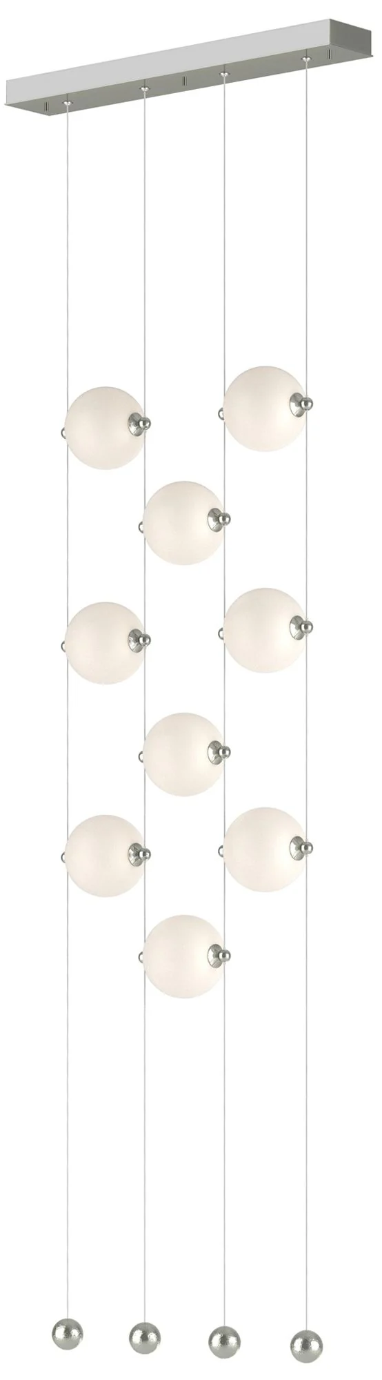 Abacus 9-Light Ceiling-to-Floor LED Pendant - Sterling - Opal - Image 1