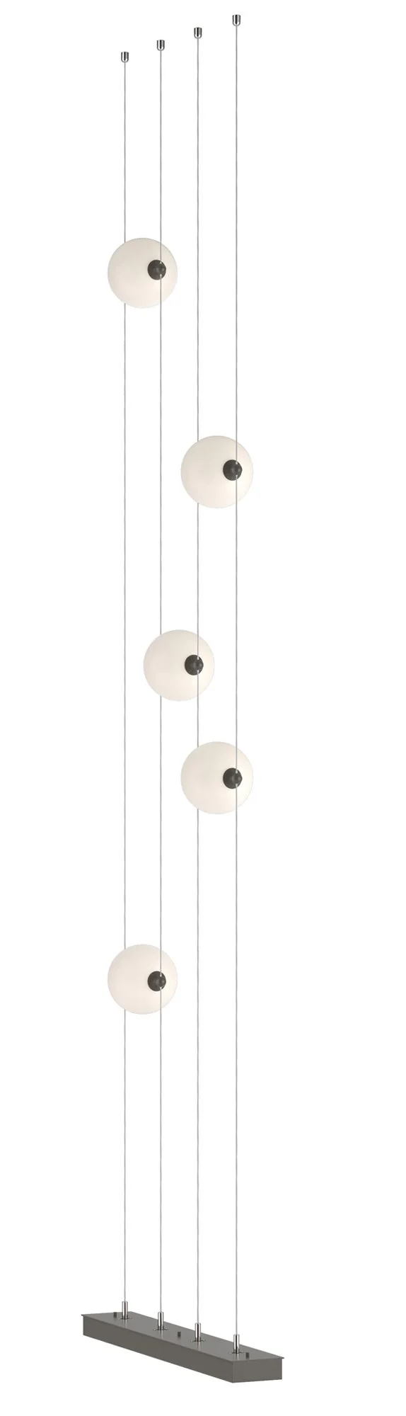 Abacus Dark Smoke 5-Light Floor to Ceiling LED Lamp With Opal Glass - Image 1