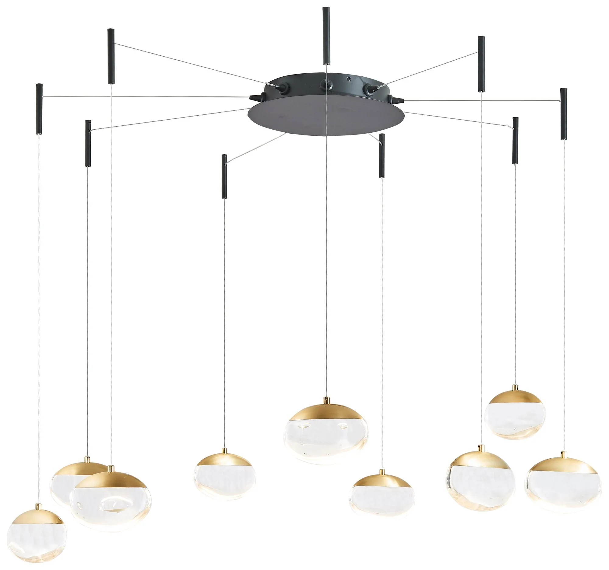 Abra Athena 8-Light Clear Cylinder Glass Pendant - Image 1