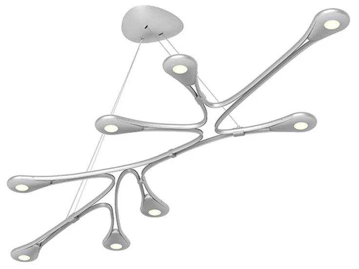 Abstraction Linear LED Pendant - Bright Satin Aluminum - Image 1