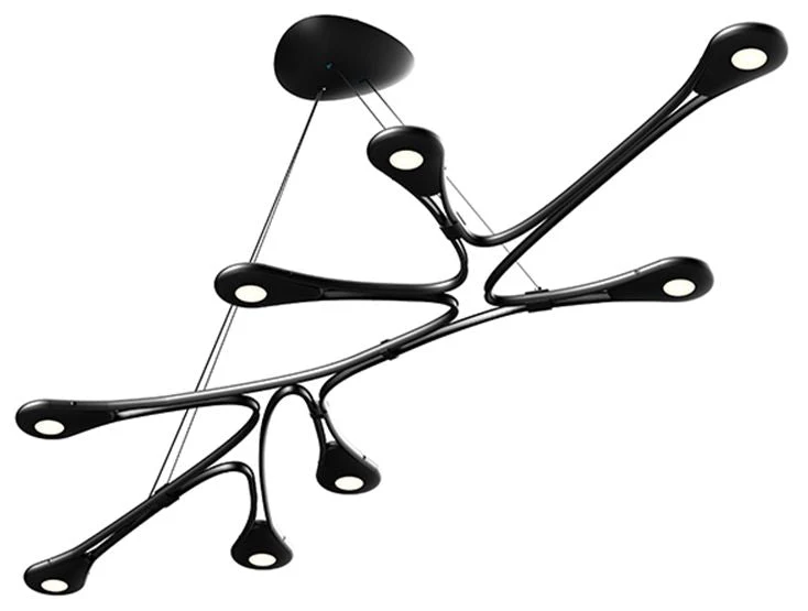 Abstraction Linear LED Pendant – Satin Black