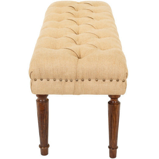 Surya Americus Rustic Modern Jute Fabric Tufted Bench With Wood Base ACU-001 - Image 3