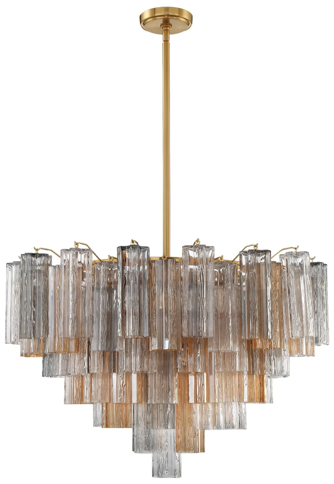 Addis 32" Wide Aged Brass Chandelier with Autumn Glass - Image 2