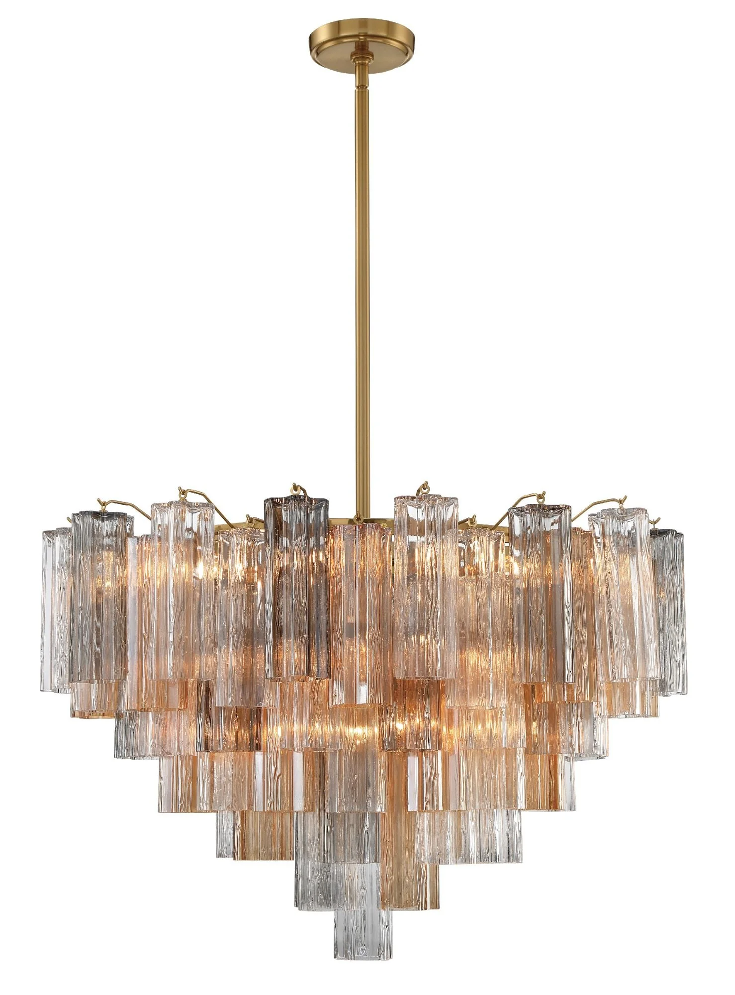 Addis 32" Wide Aged Brass Chandelier with Autumn Glass - Image 3