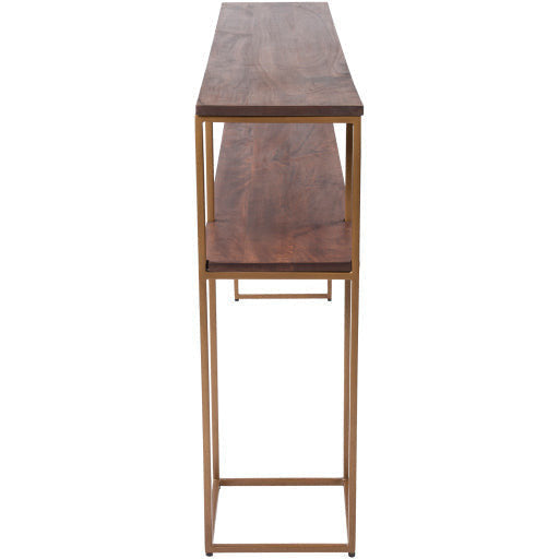 Surya Andrew Modern Dark Brown Wood Top With Gold Metal Base Console Table ADW-001 - Image 3