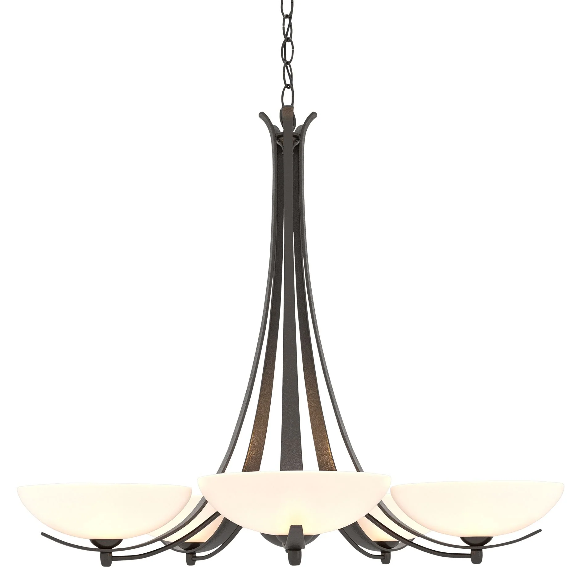 Aegis Oil Rubbed Bronze 5 Arm Chandelier With Opal Glass - Image 1