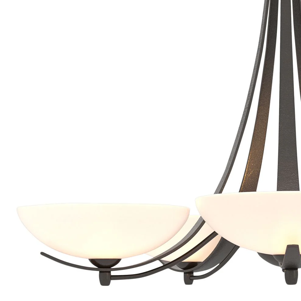 Aegis Oil Rubbed Bronze 5 Arm Chandelier With Opal Glass - Image 2