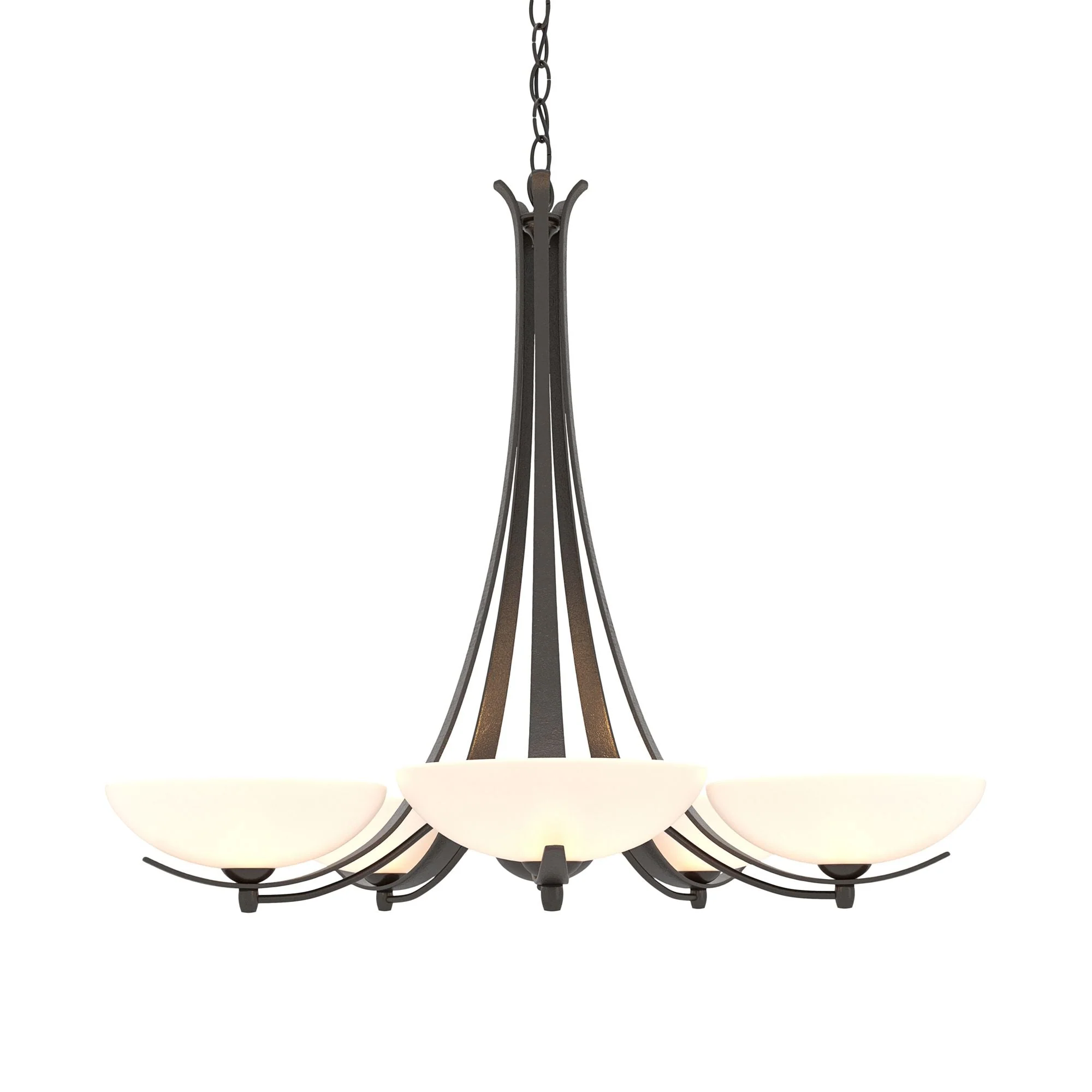Aegis Oil Rubbed Bronze 5 Arm Chandelier With Opal Glass - Image 3