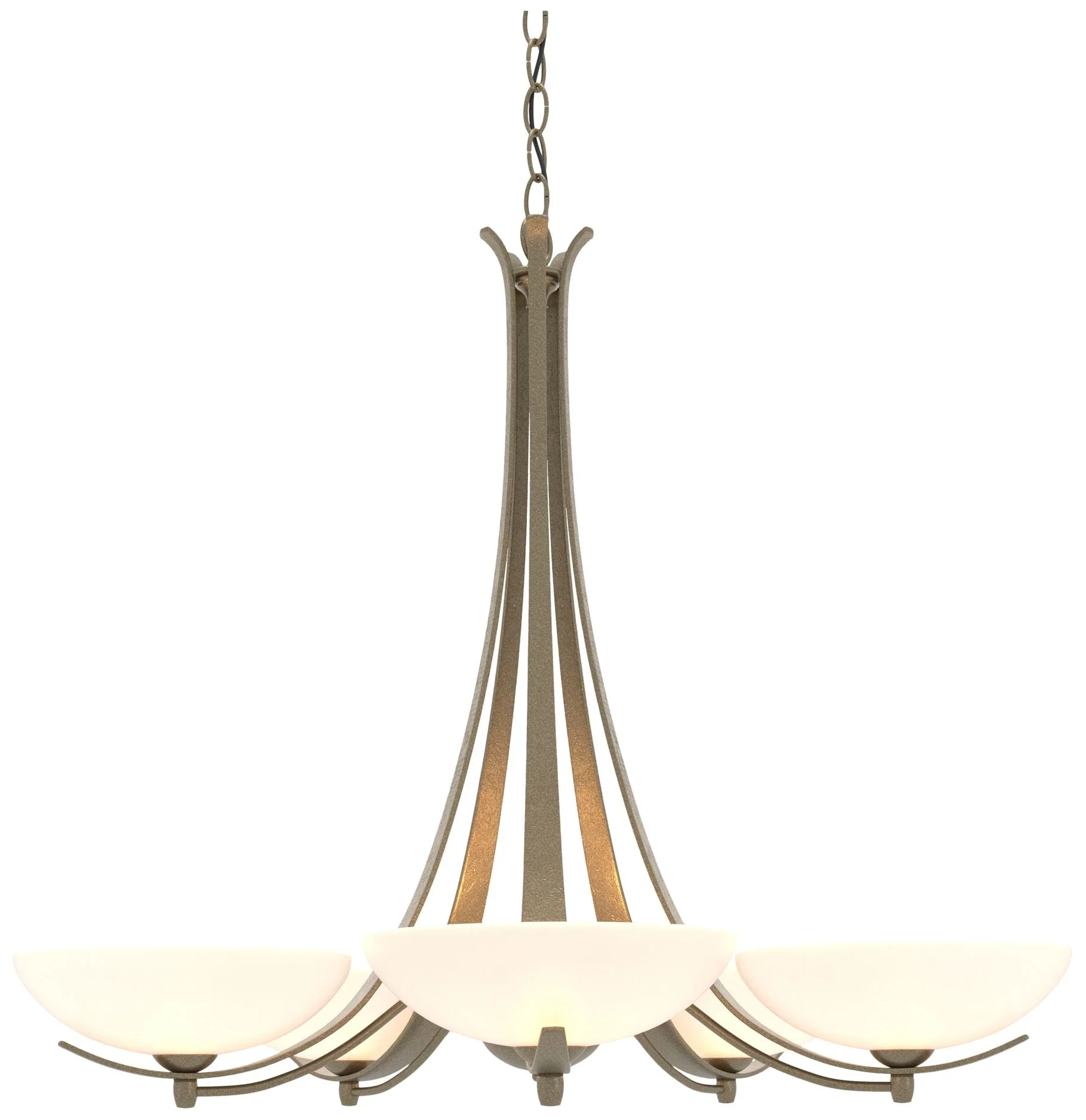 Aegis Soft Gold 5 Arm Chandelier With Opal Glass - Image 1