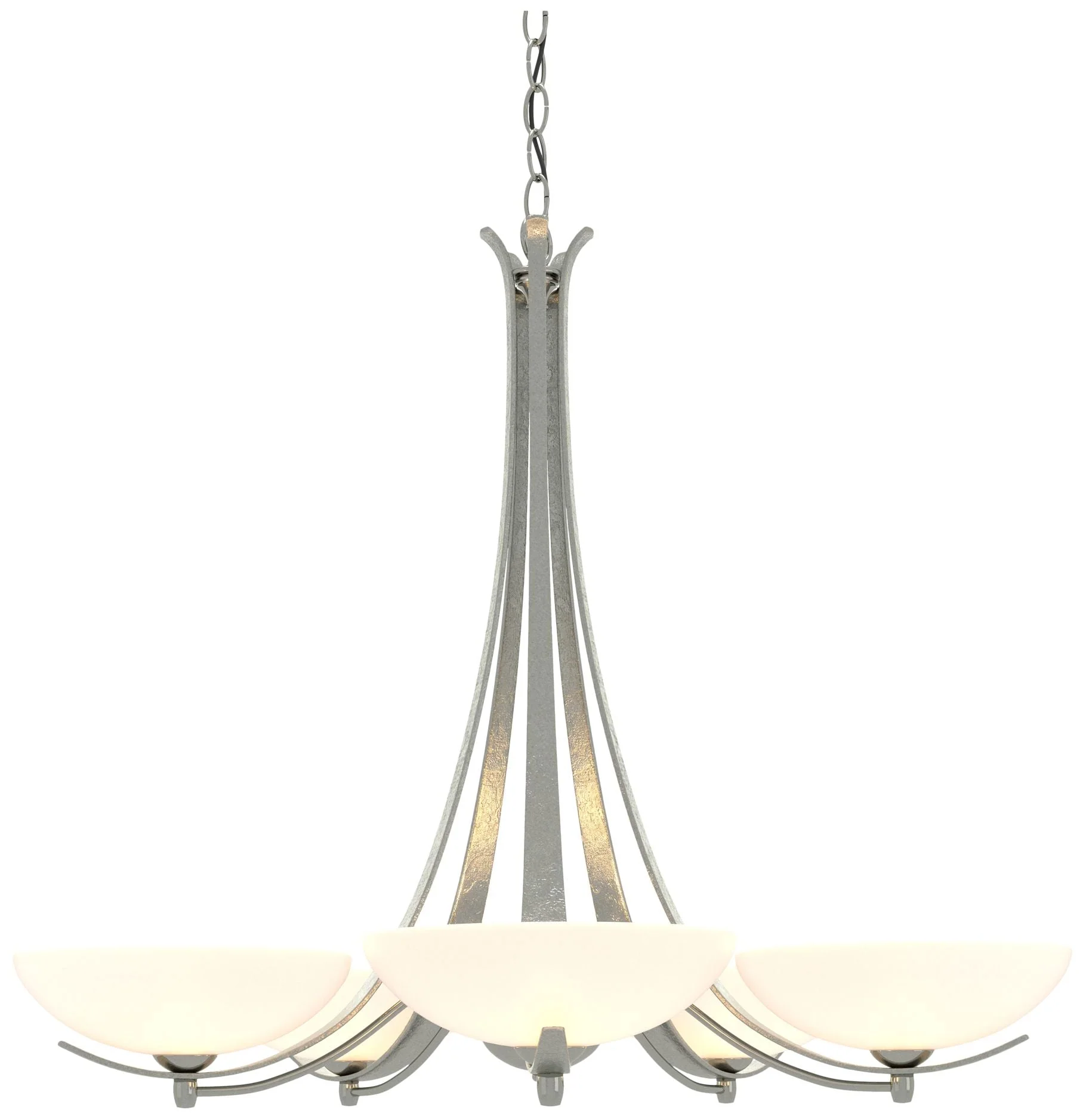 Aegis Sterling 5 Arm Chandelier With Opal Glass - Image 1