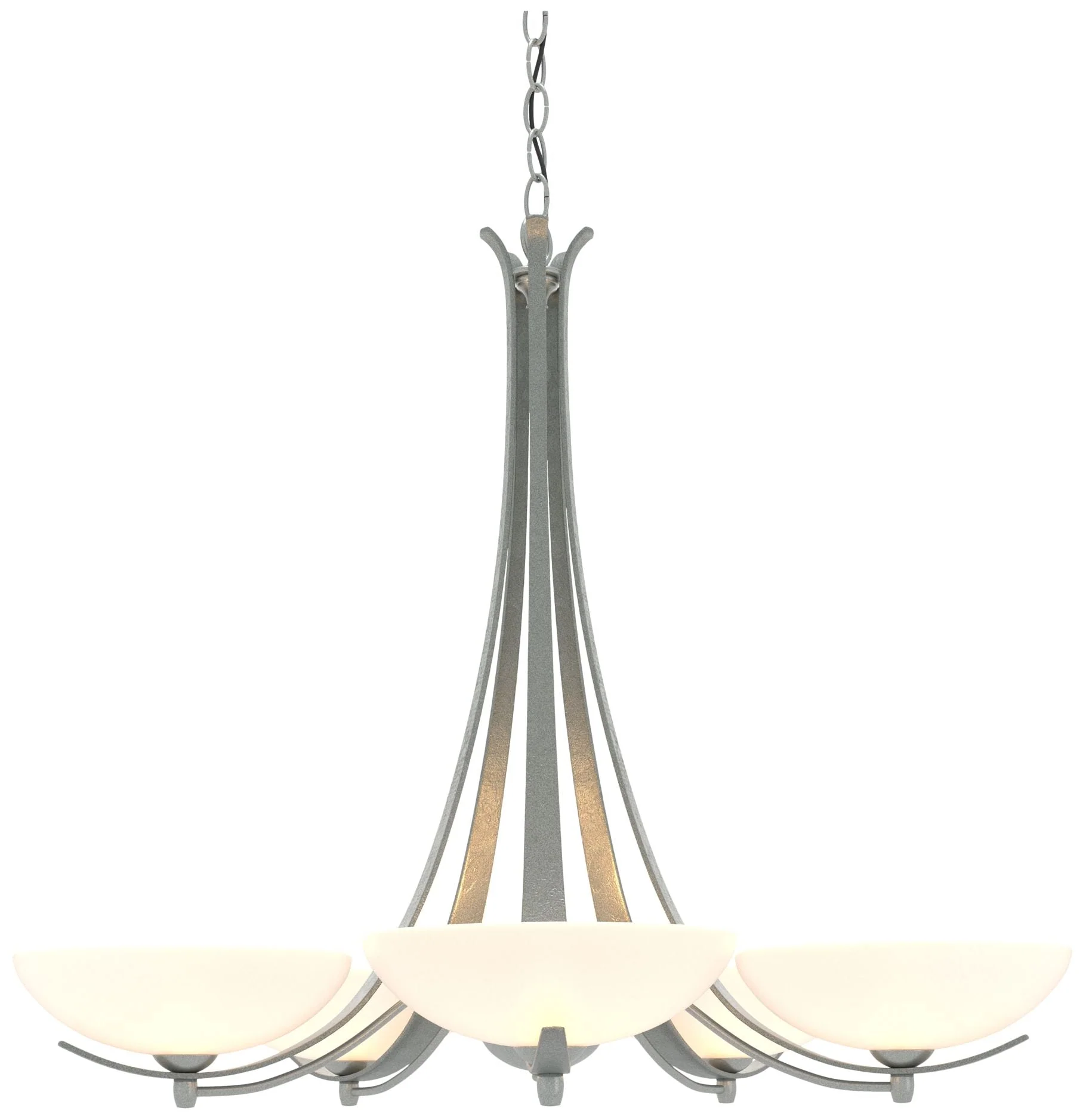 Aegis Vintage Platinum 5 Arm Chandelier With Opal Glass - Image 1