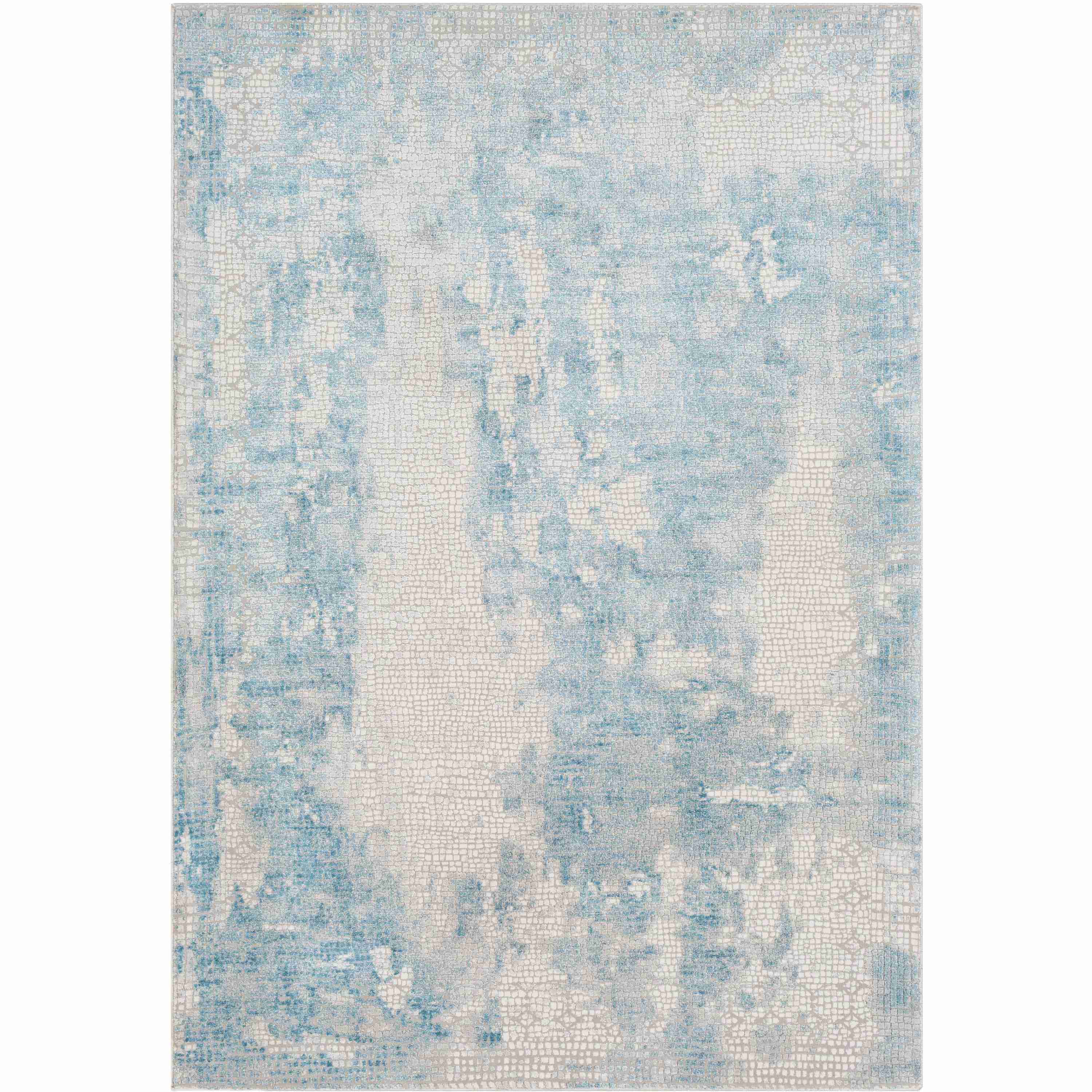 Surya Rugs Aisha Collection Light Blue, Gray & Off White Area Rug AIS-2301 - Image 1