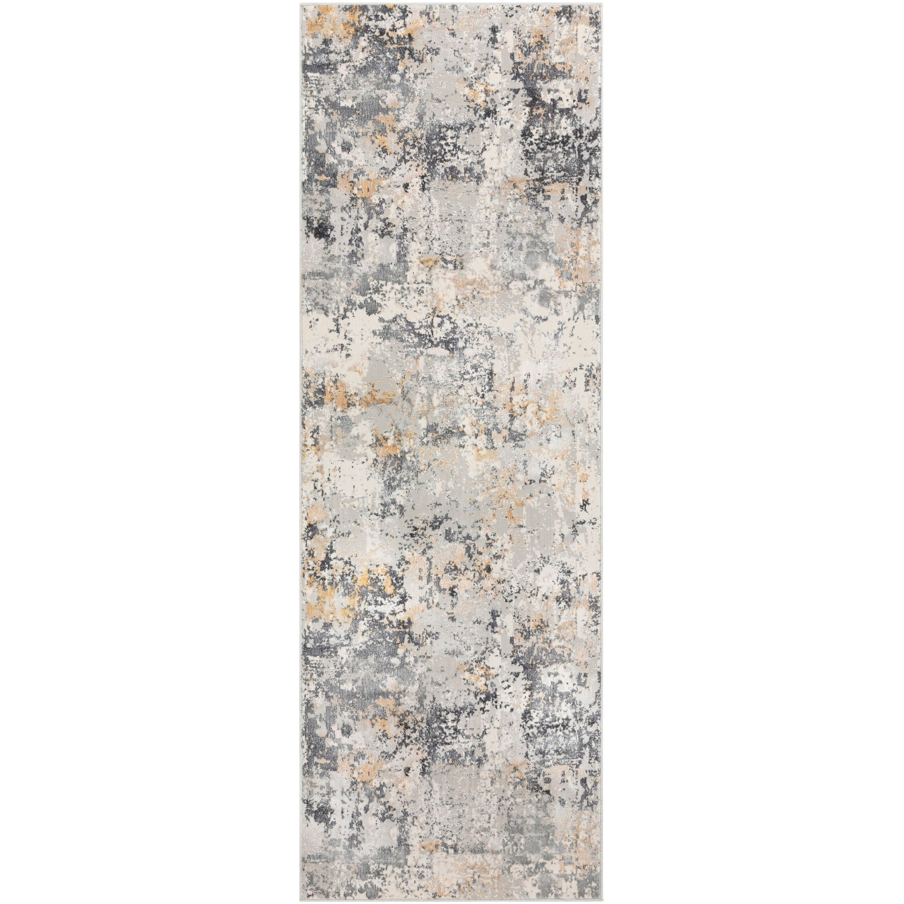 Surya Rugs Aisha Collection Charcoal, Gray, Light Gray & Mustard Area Rug AIS-2303 - Image 2