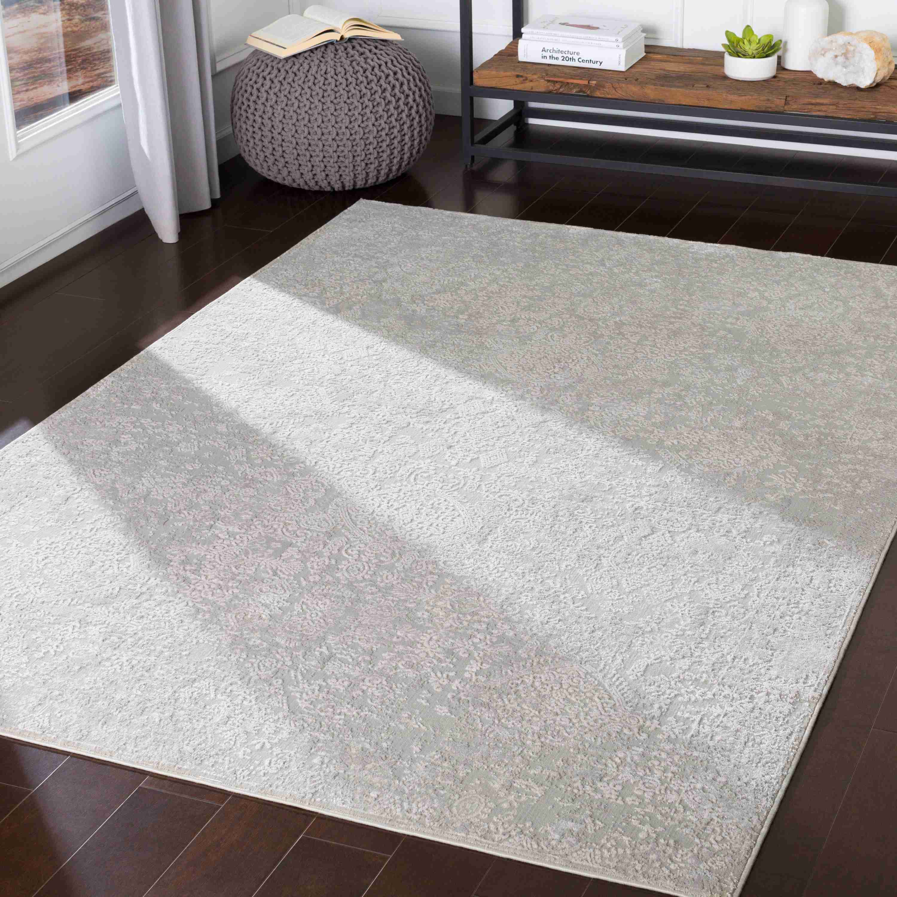 Surya Rugs Aisha Collection Light Gray & Off White Area Rug AIS-2306 - Image 2