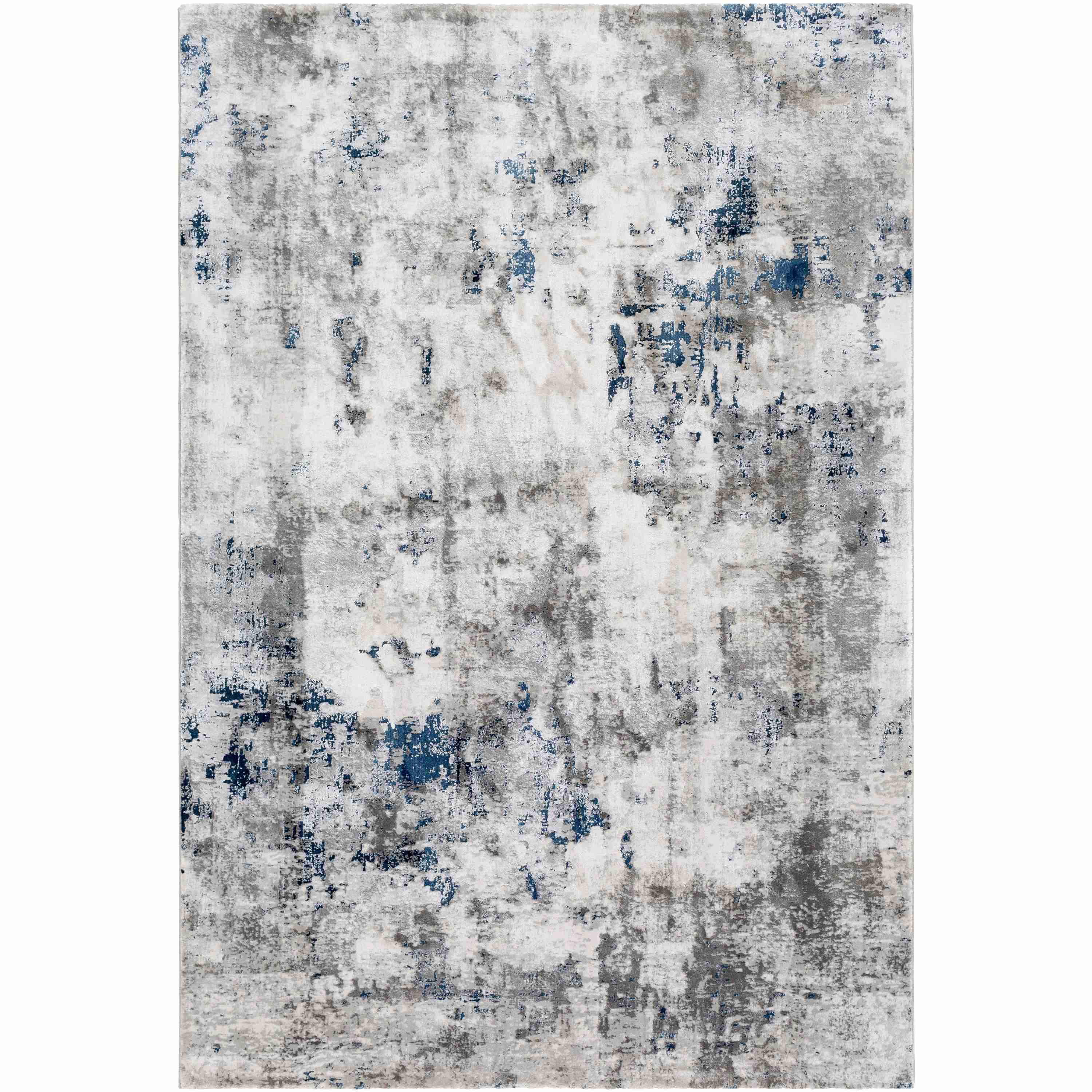 Surya Rugs Aisha Collection Charcoal, Light Gray, Blue & Off White Area Rug AIS-2314 - Image 1