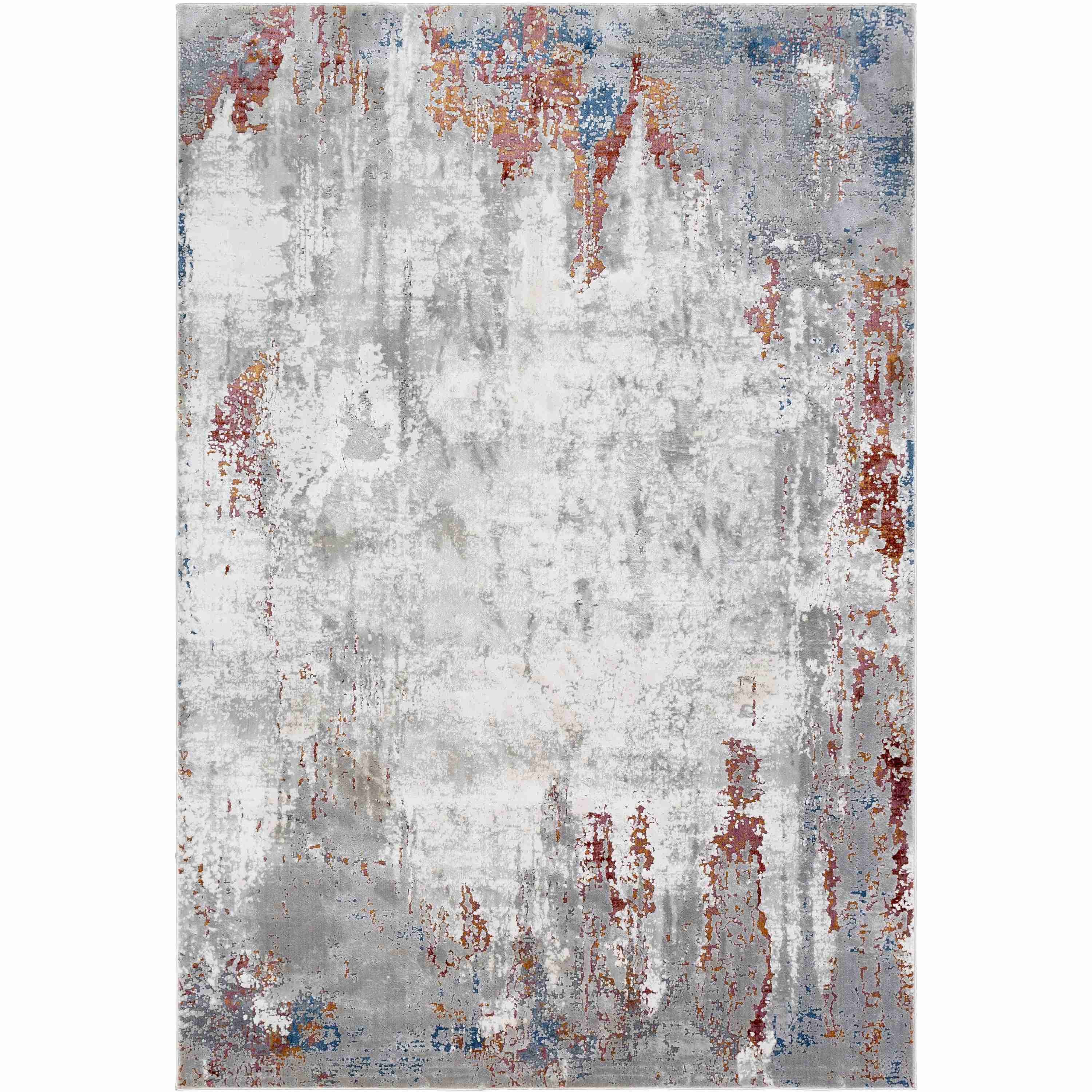 Surya Rugs Aisha Collection Charcoal, Light Gray, Lavender, Gray, Off White & Brick Red Area Rug AIS-2315 - Image 1