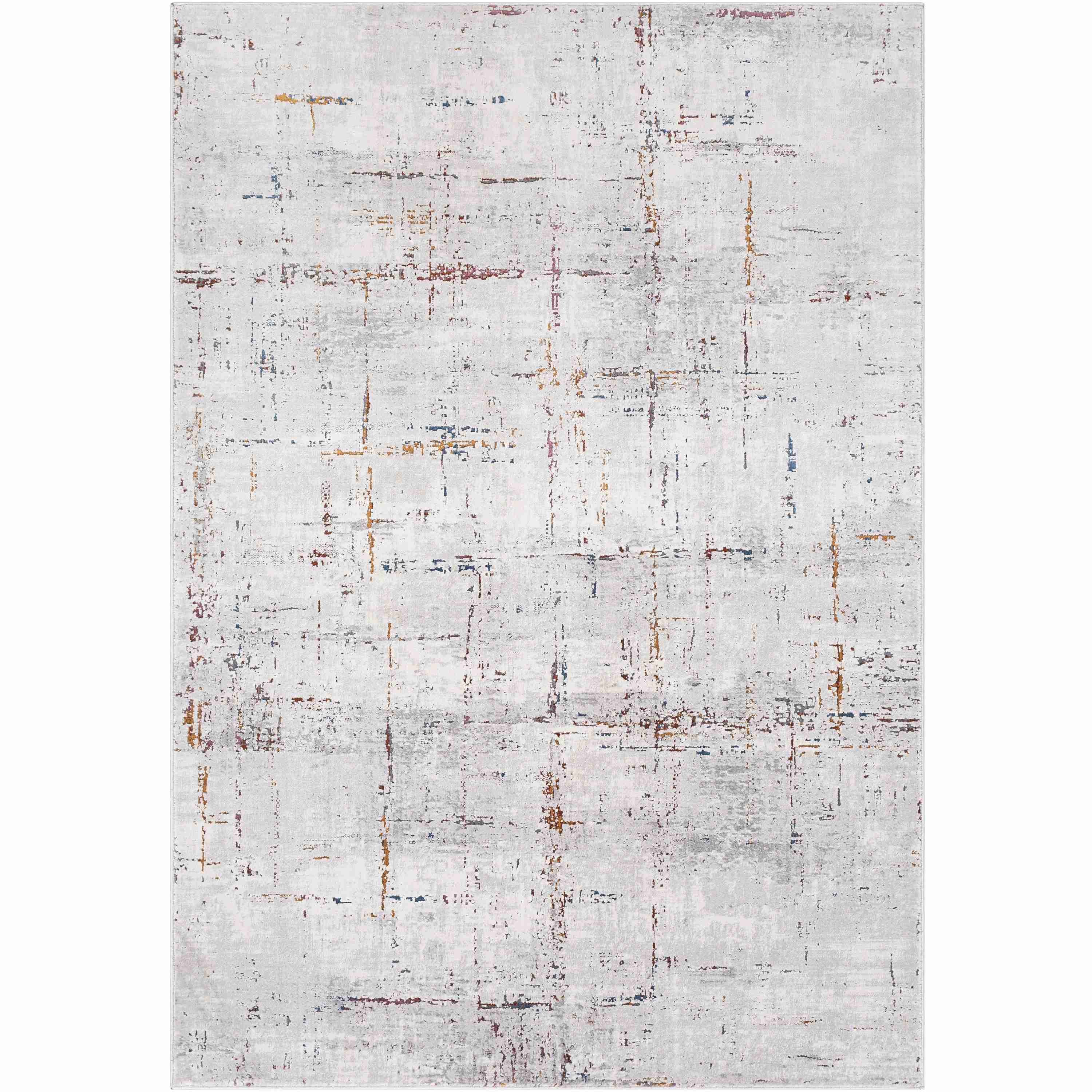 Surya Rugs Aisha Collection Charcoal, Gray, Dark Blue, Off White, Burgundy & Burnt Orange Area Rug AIS-2317 - Image 1