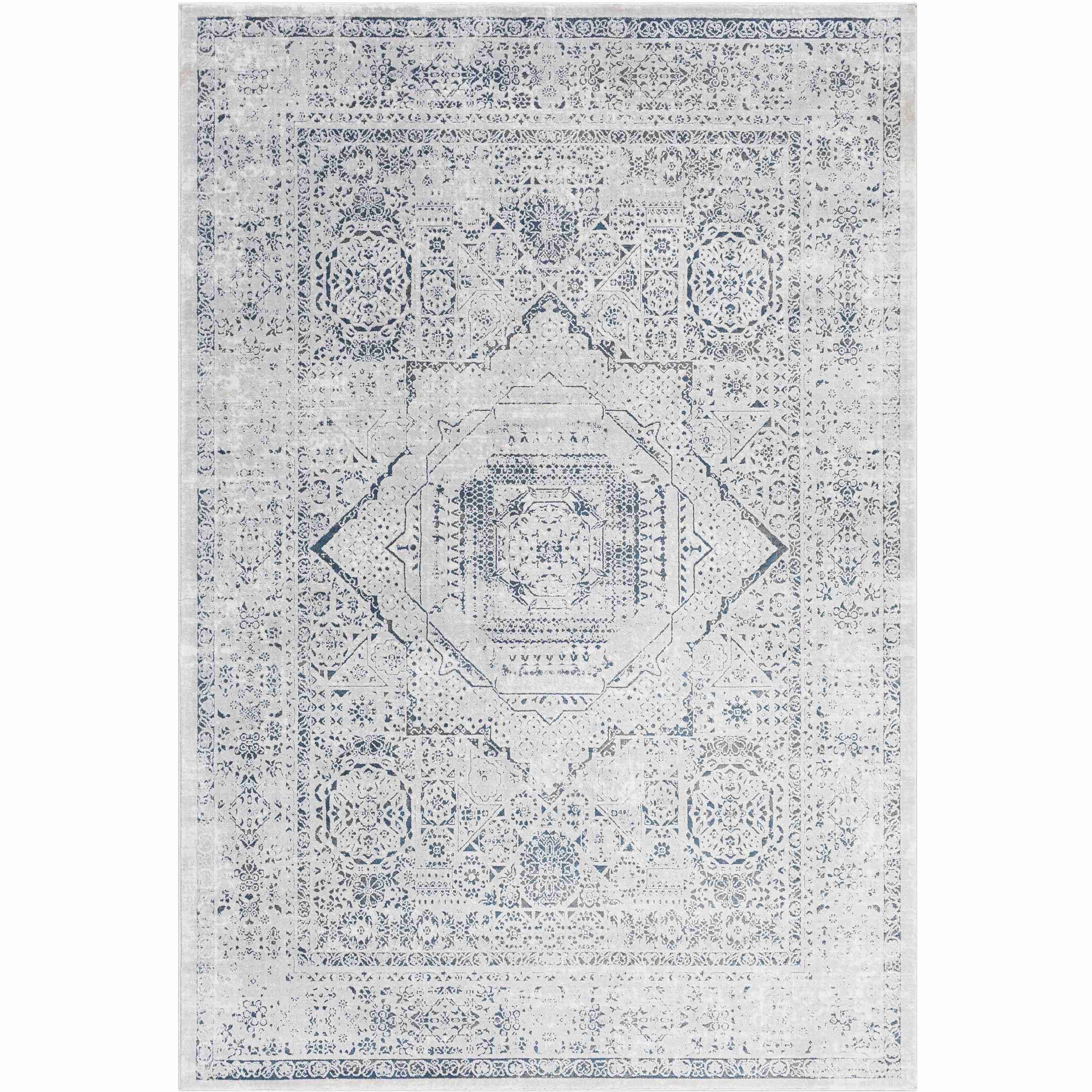 Surya Rugs Aisha Collection Charcoal, Gray, Off White & Dark Blue Area Rug AIS-2318 - Image 1