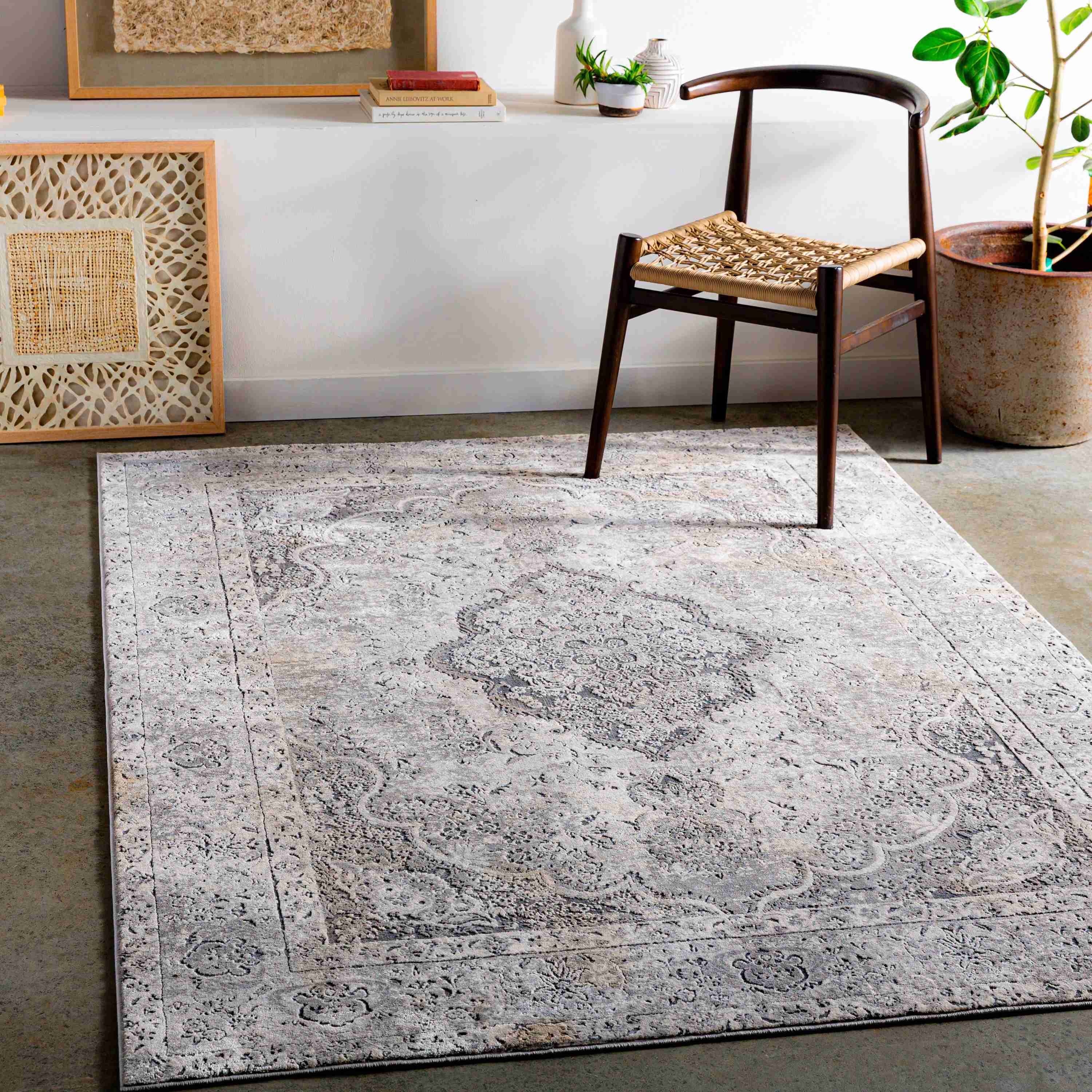 Surya Rugs Aisha Collection Charcoal, Gray & Off White Area Rug AIS-2319 - Image 2