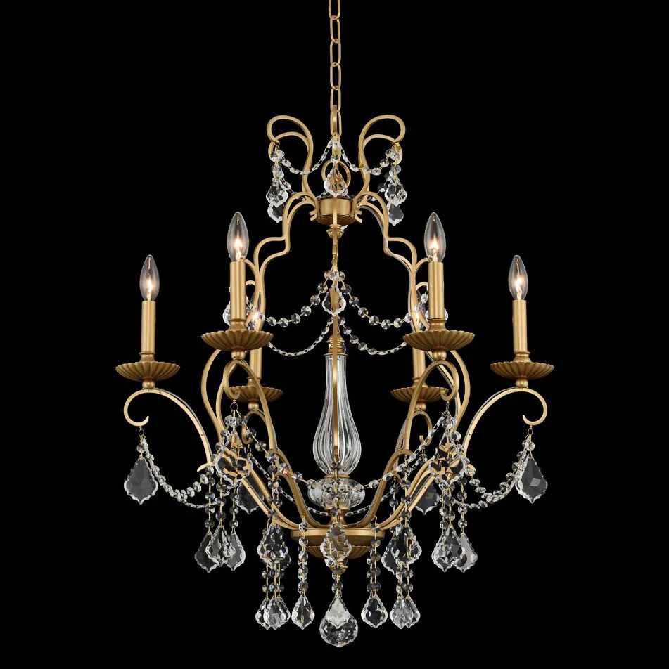 Allegri Elise 26" Wide Gold Patina 6-Light Chandelier - Image 1
