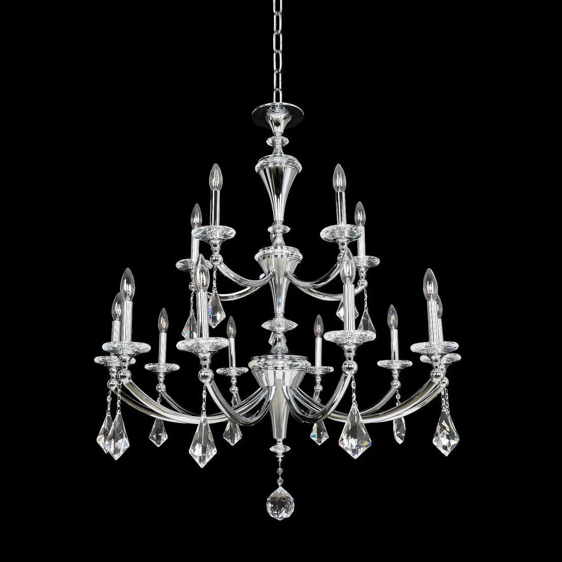 Allegri Floridia 37″ Wide Gold 15-Light 2-Tier Chandelier