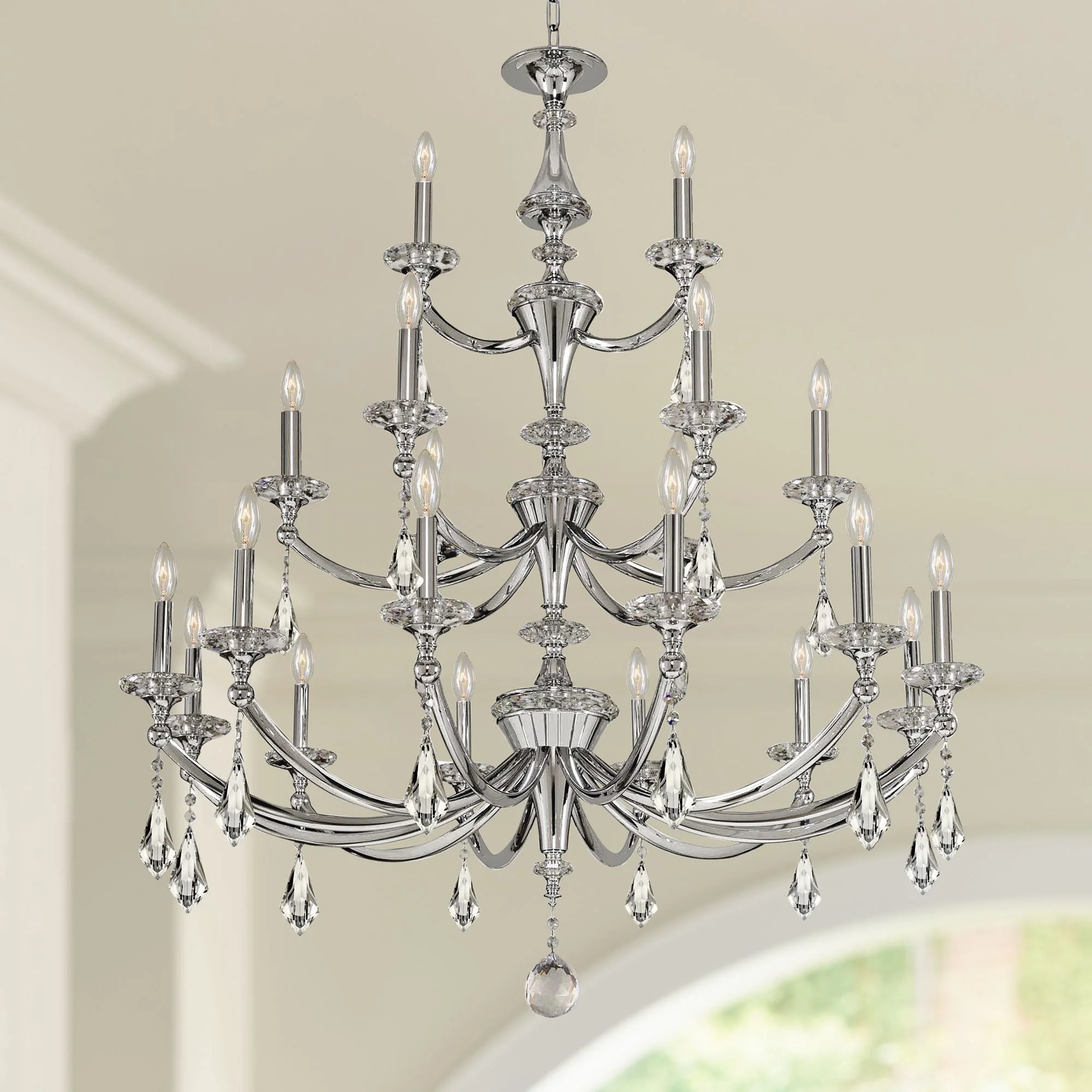 Allegri Floridia 42" Wide Chrome 21-Light Chandelier - Image 1