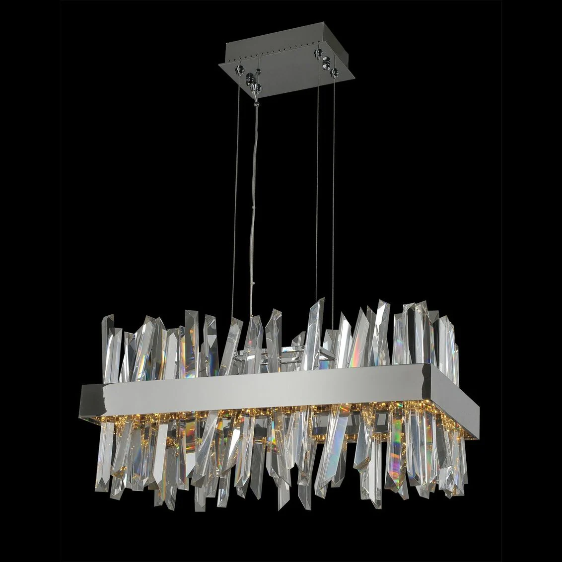 Allegri Glacier 26″W Chrome Crystal LED Island Pendant Light