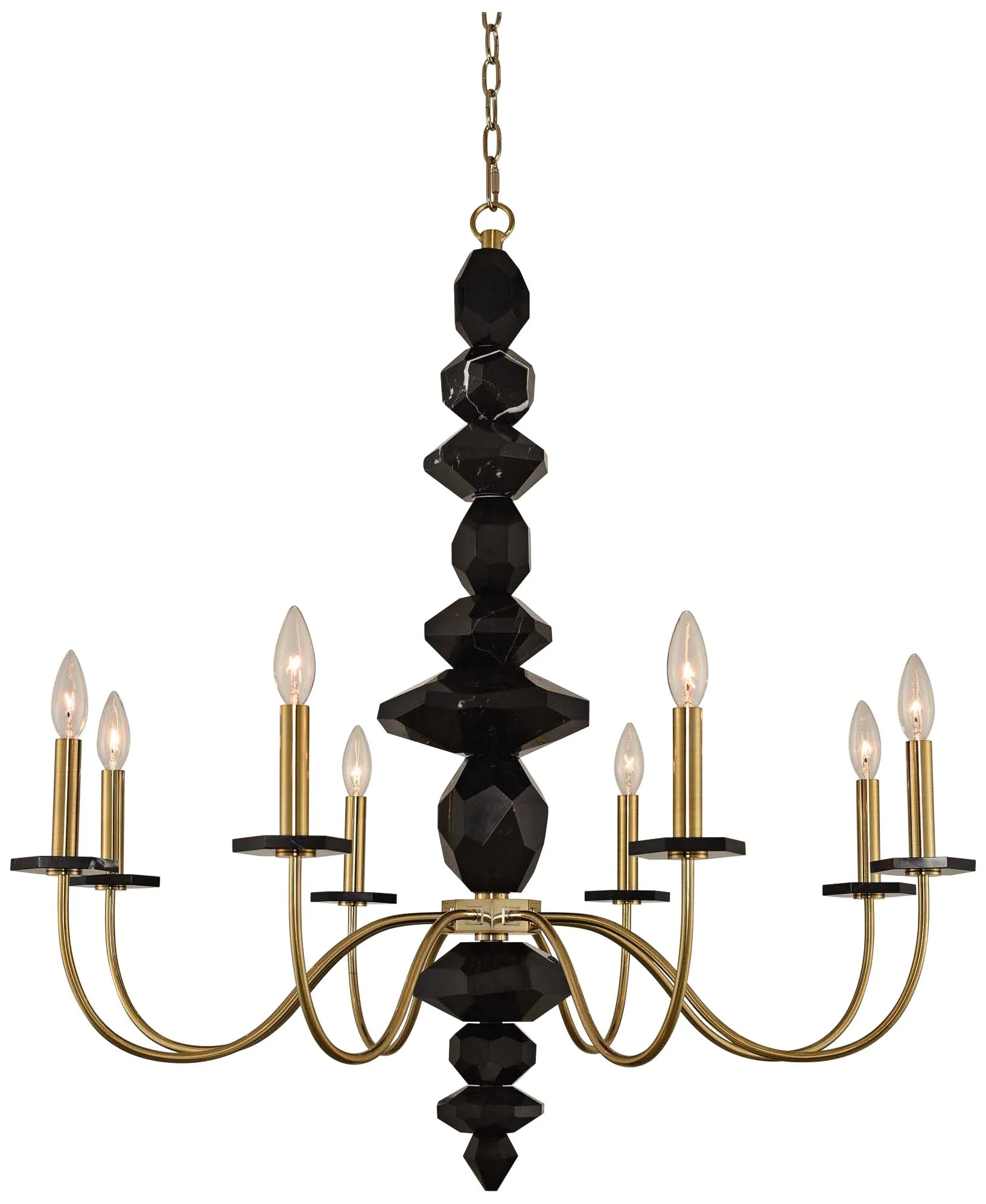 Allegri Piedra 34" Wide Brushed Brass 8-Light Chandelier - Image 2