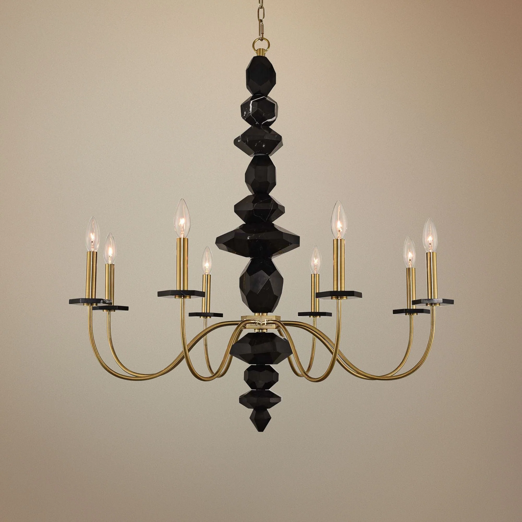 Allegri Piedra 34" Wide Brushed Brass 8-Light Chandelier - Image 1