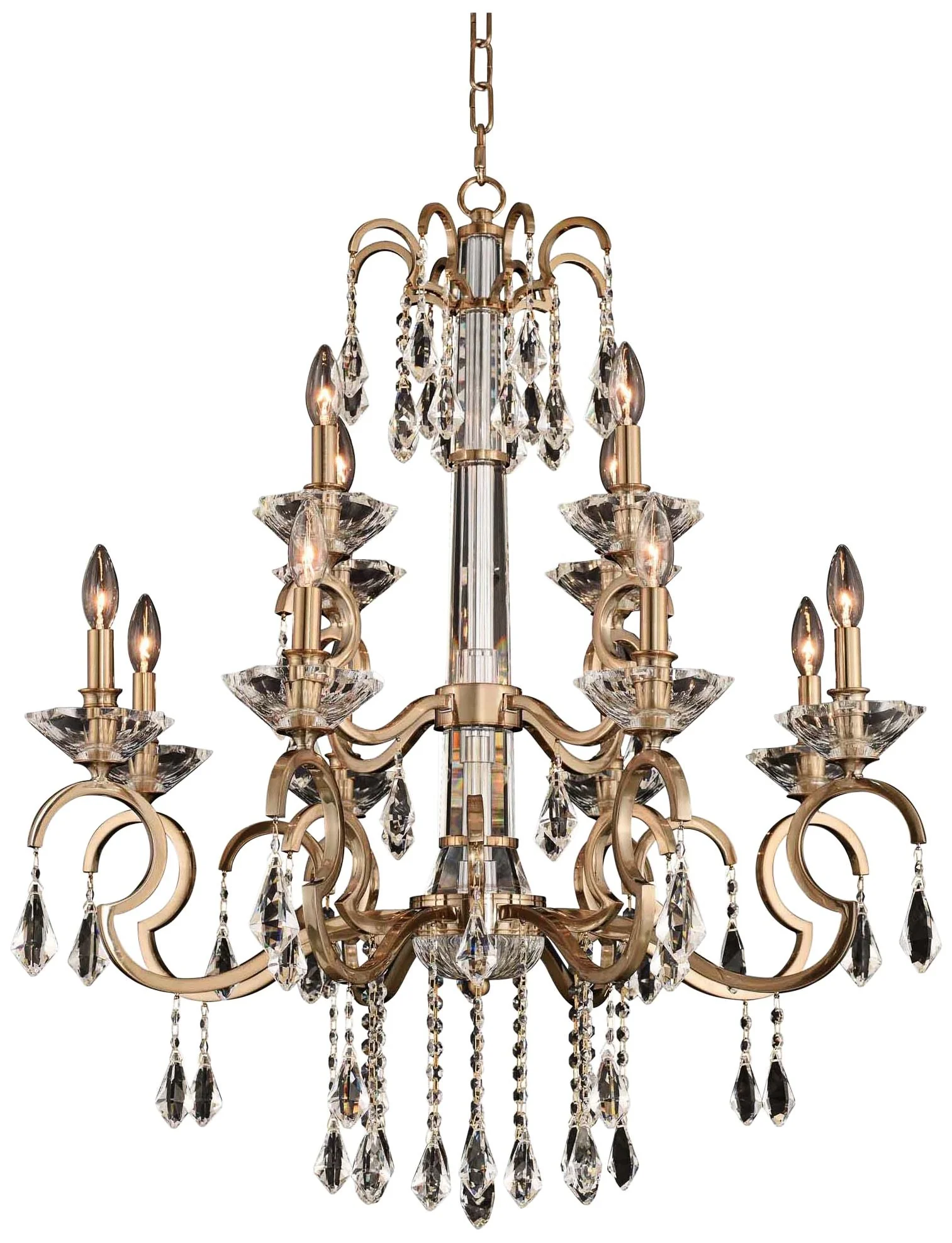 Allegri Valencia 32"W Champagne Gold 12-Light Chandelier - Image 2