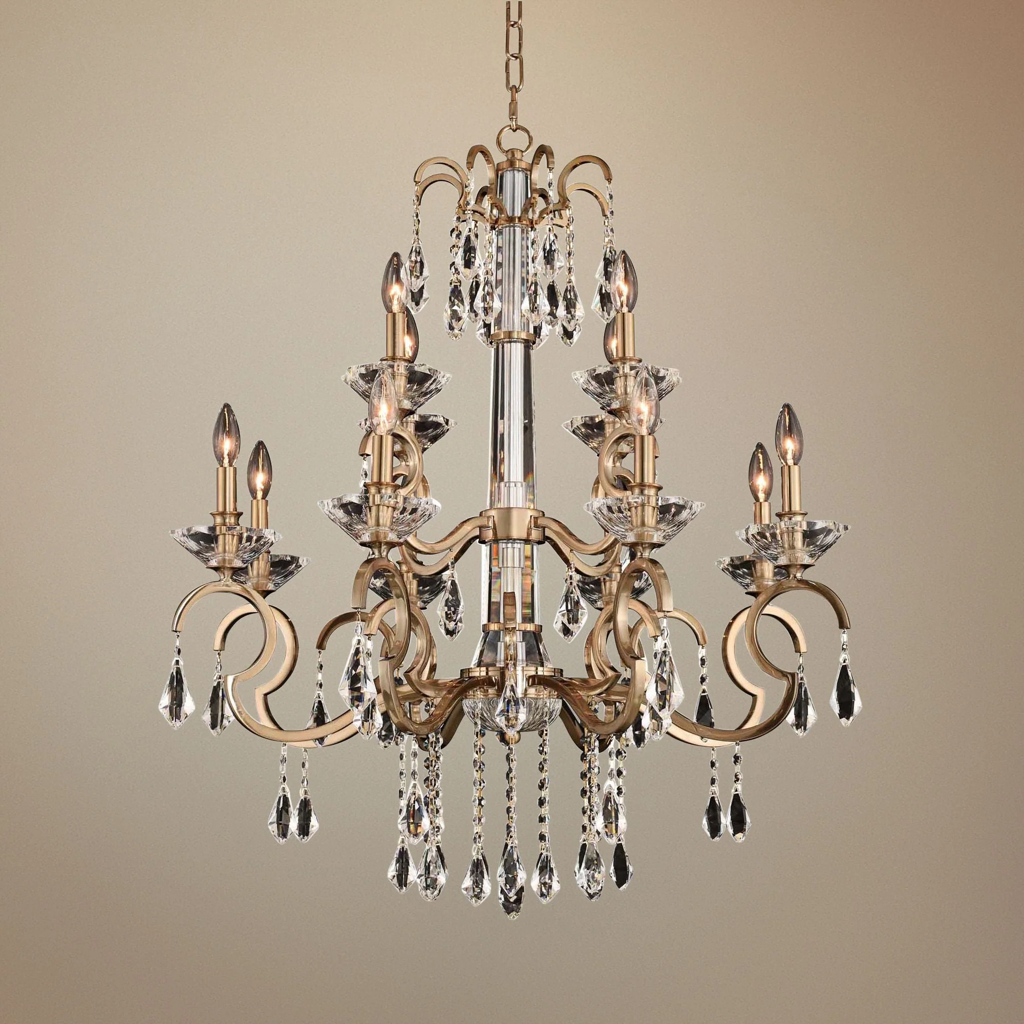 Allegri Valencia 32"W Champagne Gold 12-Light Chandelier - Image 1