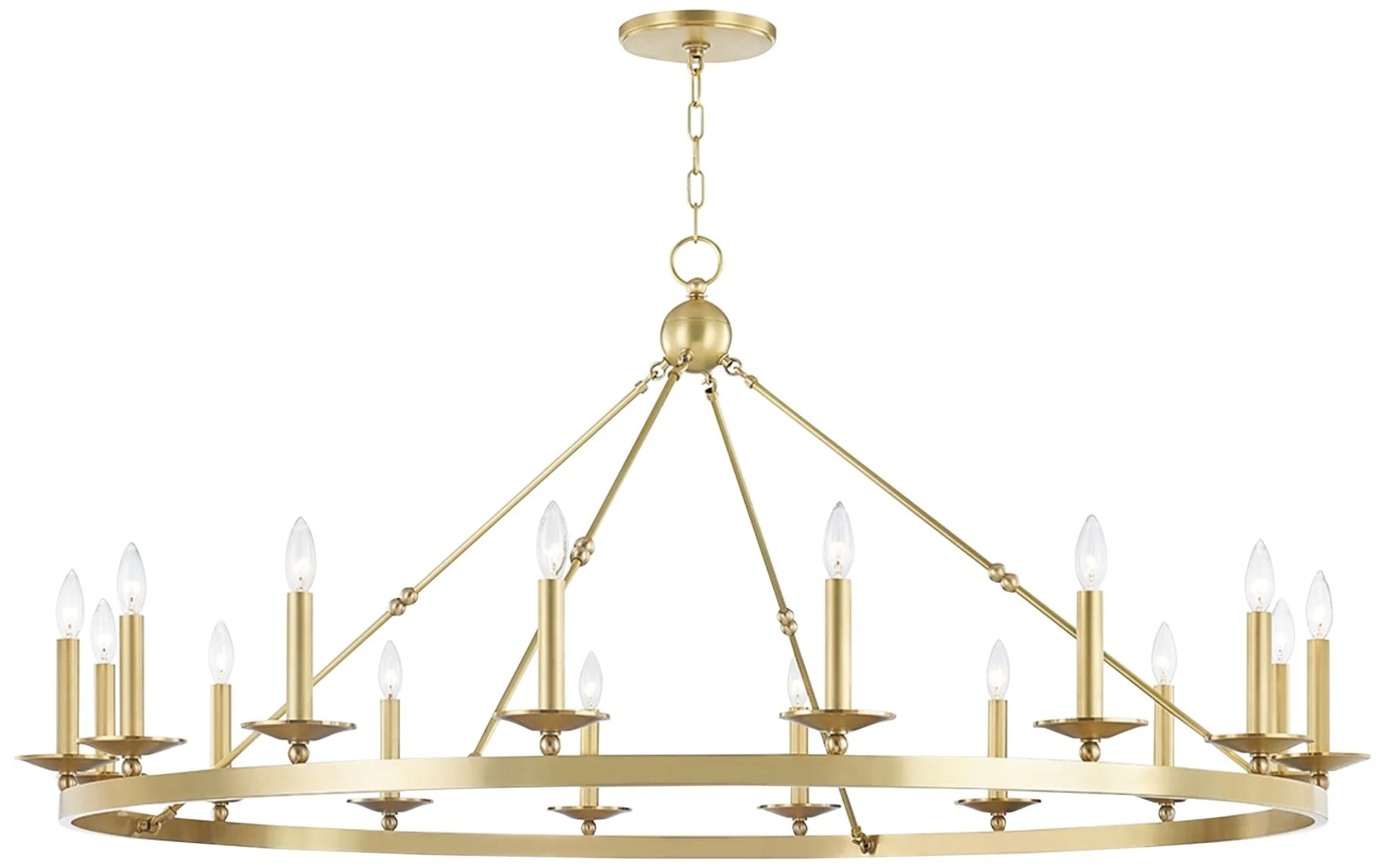 Allendale 58" Wide Aged Brass 16-Light Round Chandelier - Image 2