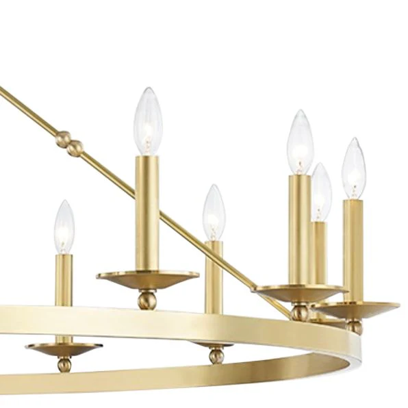 Allendale 58" Wide Aged Brass 16-Light Round Chandelier - Image 3